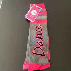 NWT * Circo Hot Pink, Grey and Black Tall Dance Socks Girls Shoe Size 3-…